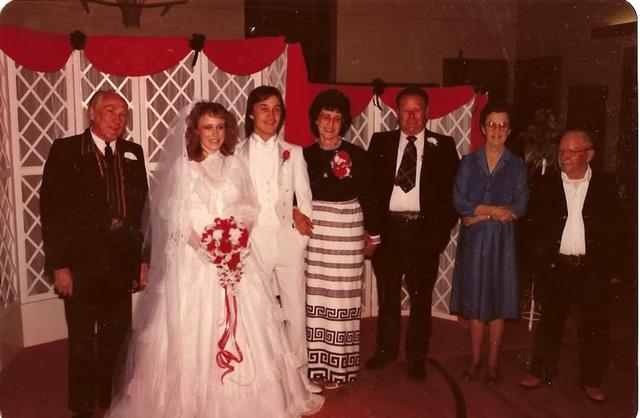 G-pa Fred Gagon, Me, Billy, G-ma & G-pa Frandsen, Inona & Ethan Johnson